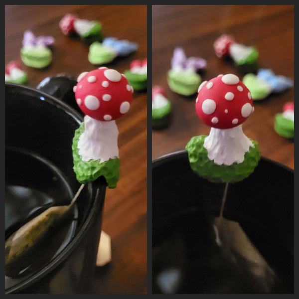 Mushroom tea string holder single